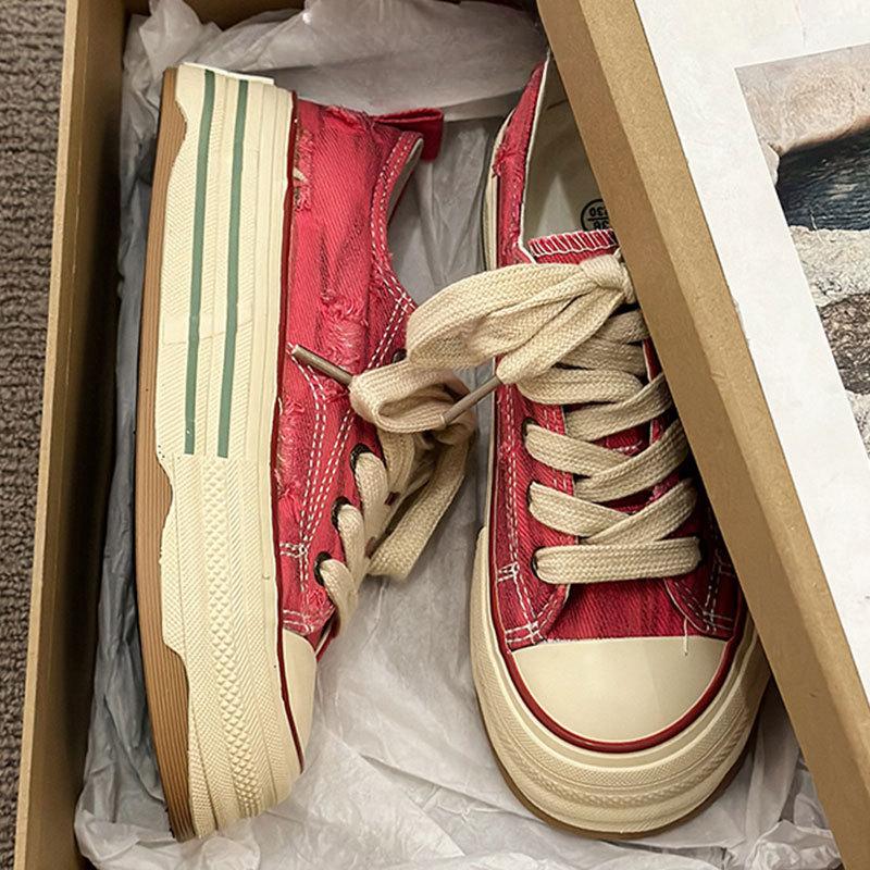 Plateau Leinenschuhe Kinder Frühling und Herbst Neue Vielseitige Lässige Sportschuhe Board Schuhe 40 von Joom DACH