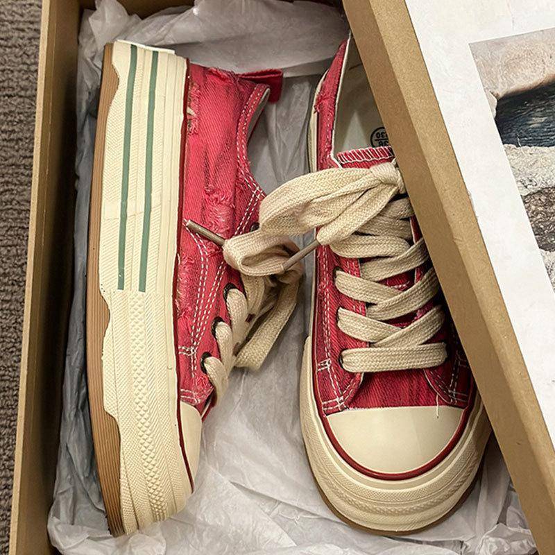 Plateau Leinenschuhe Kinder Frühling und Herbst Neue Vielseitige Lässige Sportschuhe Board Schuhe 40 von Joom DACH