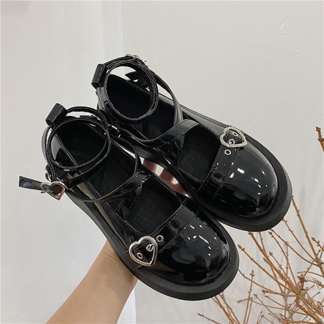 Plateau-Lolita-Schuhe mit Absatz, Schuhe für Damen, Loli, dicker Absatz, Kreuzverband, Damenschuhe, Kawaii, Cosplay, Mary Jane-Schuhe 35 von Joom DACH