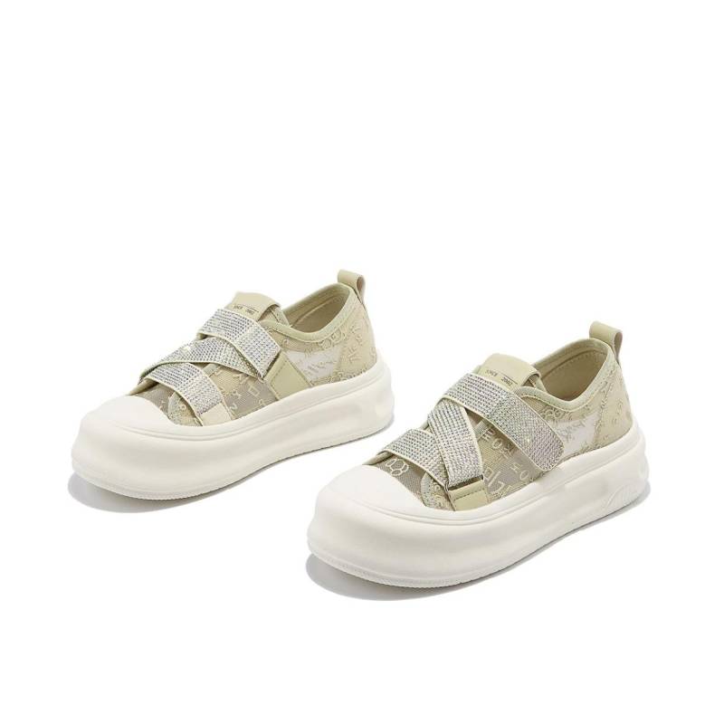 Plateau-Schuhe mit Strasssteinen und Klettverschluss, weiß, für Damen, Sommer, neue vielseitige, atmungsaktive Mesh-Sportschuhe, lässige Borad-Schuhe 40 grün von Joom DACH