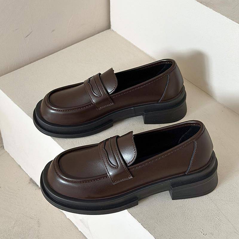 Plateau-Slipper Kinder Britischer Stil Lederschuhe Frühling Neu Slipper Weiche Sohle Mary Jane Schuhe 40 von Joom DACH