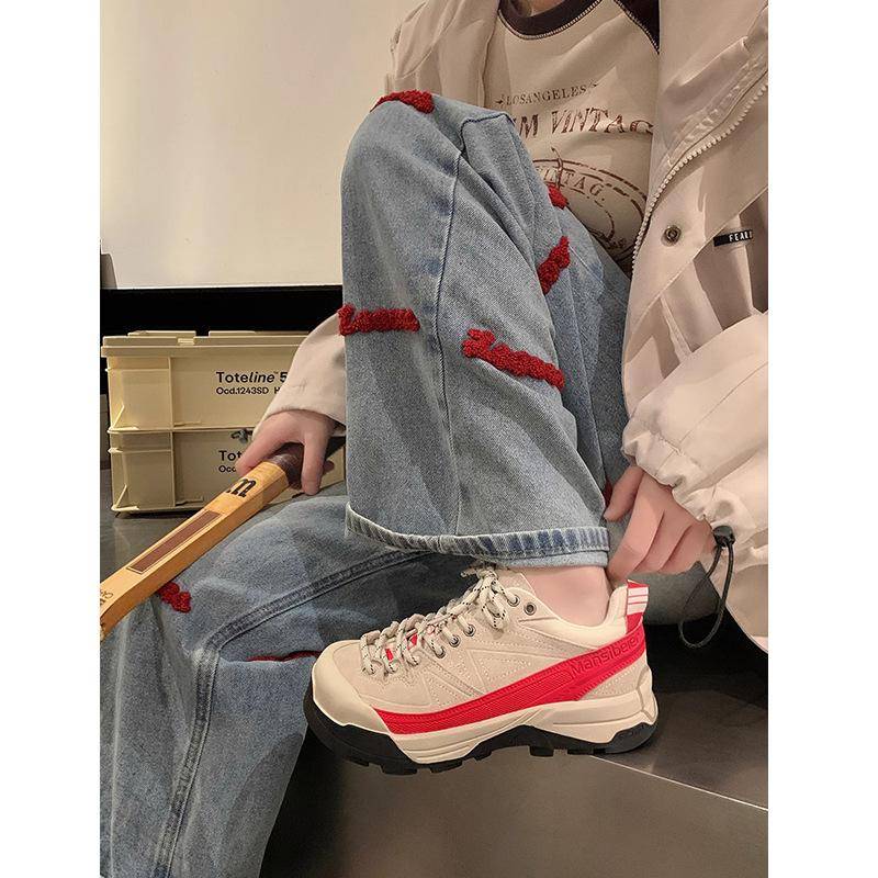 Plateau Sneakers Kinder Freizeitschuhe Frühjahr Neue Retro Outdoor Wanderschuhe 40 von Joom DACH