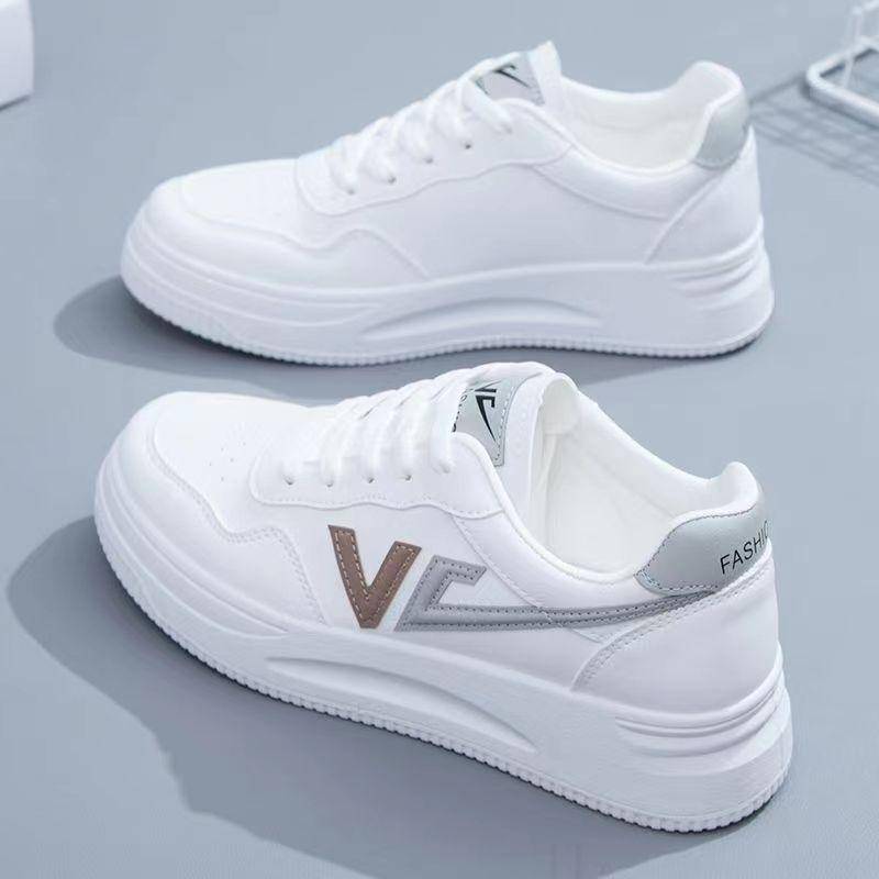 Plateau Weiße Schuhe Damen Frühling Neue Joker Studenten Board Schuhe Low-Top Plateau Lässiger Sneaker 40 von Joom DACH