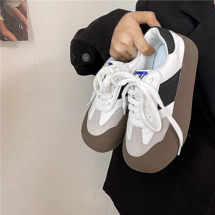 Plateausohlen-Forrest-Gump-Schuhe Deutsche Trainingsschuhe Damen Herbst Neu Vielseitige Lässige Sportliche Board-Schuhe Weiße Schuhe 40 dunkelgraue von Joom DACH