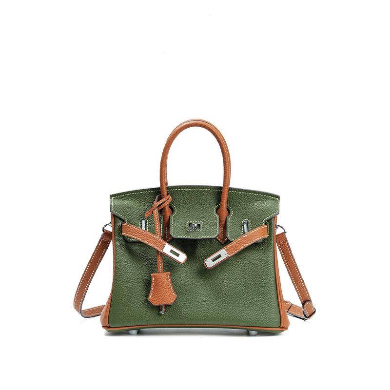 Platin Große Kapazität Echtes Leder Schultertasche - Vielseitige High-End Handtasche für Frauen und Büroangestellte von Joom DACH