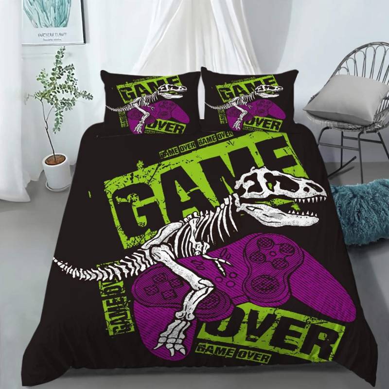 Play Designs Bettbezug Kissenbezug Gaming Bettwäsche Set Videospiele Erwachsene Junge Mädchen Schlafzimmer Dekoration Einzel Doppelgröße 100x135cm von Joom DACH