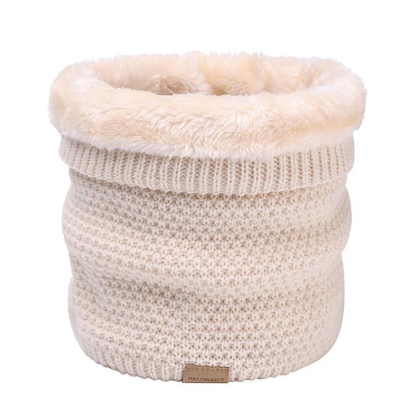 Plüsch Dicker Halsschal Damen Herren Winter Gestrickter Kaschmirähnlicher Kragen Warm Halten Ringe Schals Outdoor Sport Kragen Infinity Snood 1 pc beige von Joom DACH