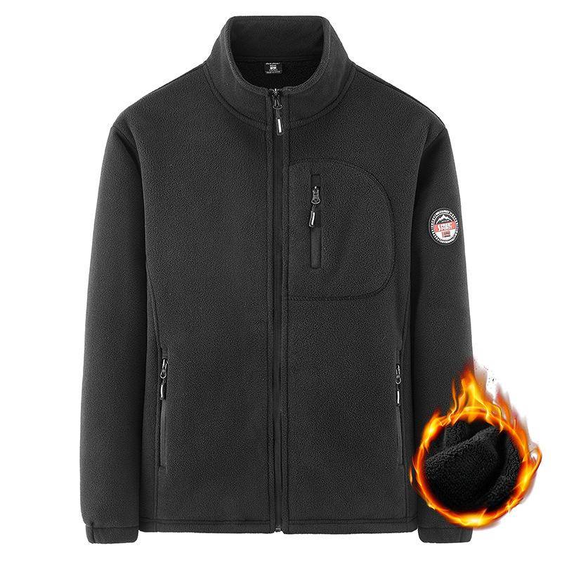 Plüsch Fleecejacke Herren Herbst und Winter Neue Outdoor Sport Lamm Samt Herren Strickjacke Trendy Herren Style 5XL von Joom DACH