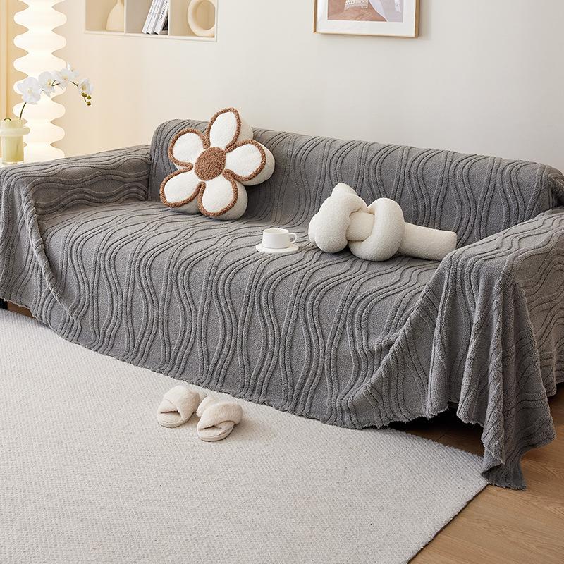 Plüsch-Sofa-Handtuch, Herbst- und Winterverdickung, neues leichtes, luxuriöses High-End-Sofakissen, vollständiger Bezug, Stoffbezug, All-Inclusive-Universalbezug 180*130cm von Joom DACH