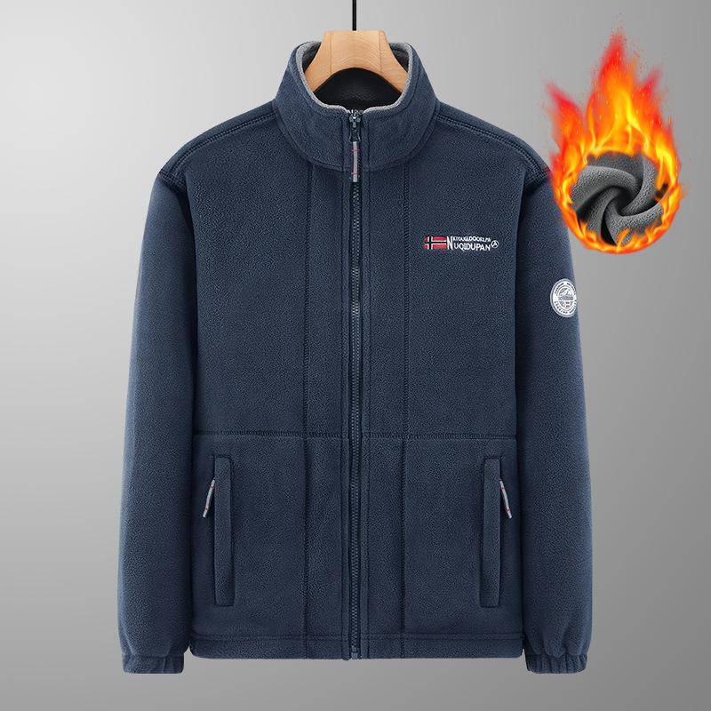 Plüschige und verdickte doppelseitige Fleecejacke für Herren, warme, lässige und lockere Jacke S dunkelblaue Plüschige und verdickte doppelseitige Fleecejacke für Herren, warme, lässige und lockere Jacke S dunkelblaue von Joom DACH
