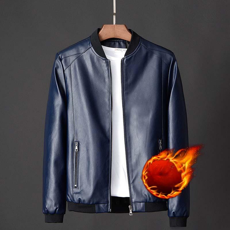 Plüschleder Herren Freizeitjacke Koreanischer Stil Trendig Slim und Gutaussehend Jugend Frühling und Herbst Motorradjacke XXXXL von Joom DACH