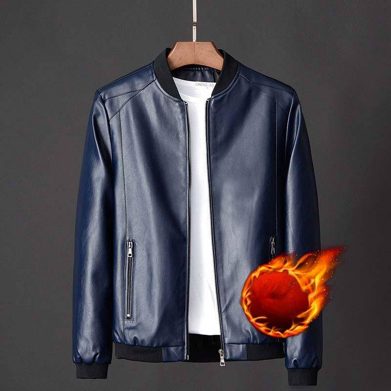 Plüschleder Herren Freizeitjacke Koreanischer Stil Trendig Slim und Gutaussehend Jugend Frühling und Herbst Motorradjacke XXXXL von Joom DACH