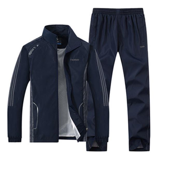Plus Größe 5XL Polyester Trainingsanzug Männer Sportswear Sporting Set Männer Jacke + Hosen 2PCS XL navy blau von Joom DACH