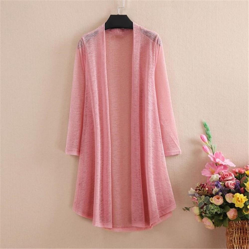 Plus Größe 5XL Sommer Herbst frauen Lange Strickjacke Einfarbig Damen Strickjacke Damen Schal Mantel Damen Casual Lose Mantel jacke 5XL rosa von Joom DACH