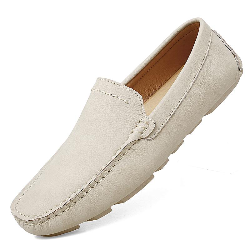 Plus Größe Echtes Leder Schuhe Männer Loafer Bequeme Casual Schuhe Männer Wohnungen Mokassins Männer Schuhe 41 beige von Joom DACH