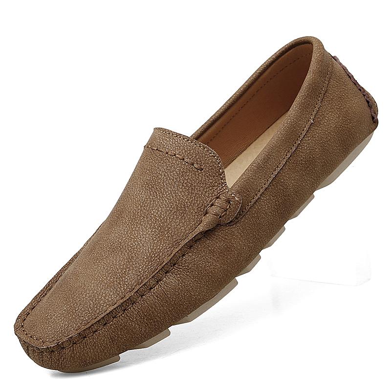 Plus Größe Echtes Leder Schuhe Männer Loafer Bequeme Casual Schuhe Männer Wohnungen Mokassins Männer Schuhe 44 braun von Joom DACH