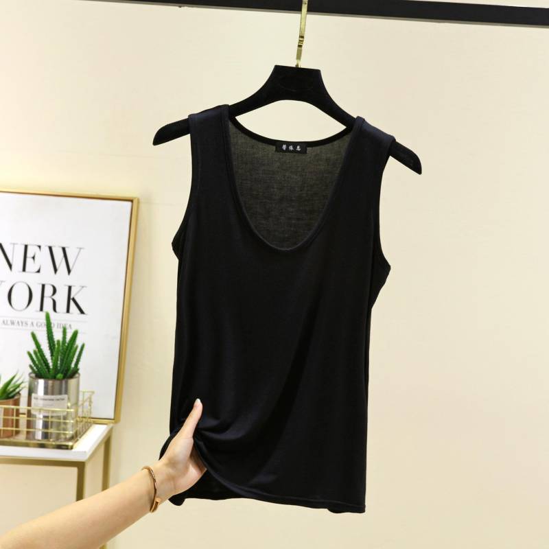 Plus Größe L bis 6XL Modal Damen Tanktops U-Ausschnitt Sommer Dünnes ärmelloses Bottomed Top Lose T-Shirts All-Match-Weste Komfort-Homewear 5XL schwarz Plus Größe L bis 6XL Modal Damen Tanktops U-Ausschnitt Sommer Dünnes ärmelloses Bottomed Top Lose T-Shirts All-Match-Weste Komfort-Homewear 5XL schwarz von Joom DACH