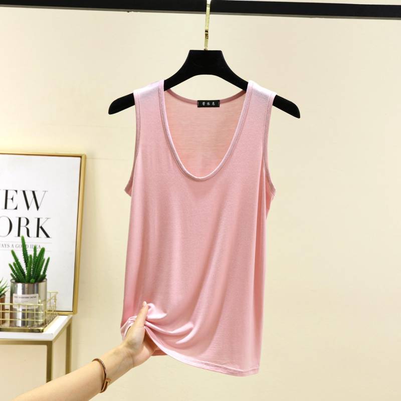 Plus Größe L bis 6XL Modal Damen Tanktops U-Ausschnitt Sommer Dünnes ärmelloses Bottomed Top Lose T-Shirts All-Match-Weste Komfort-Homewear 6XL hellrosa Plus Größe L bis 6XL Modal Damen Tanktops U-Ausschnitt Sommer Dünnes ärmelloses Bottomed Top Lose T-Shirts All-Match-Weste Komfort-Homewear 6XL hellrosa von Joom DACH