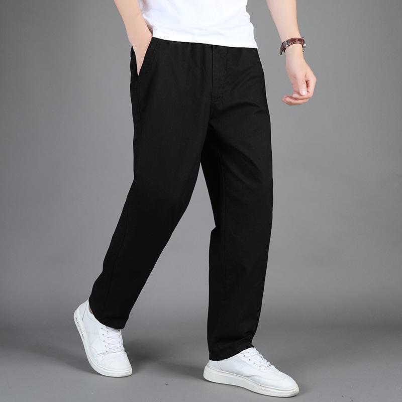 Plus Größe M-6XL Herren Mode Casual Hosen Männer Einfarbig Lose Gerade Sport Overalls 3XL schwarz von Joom DACH