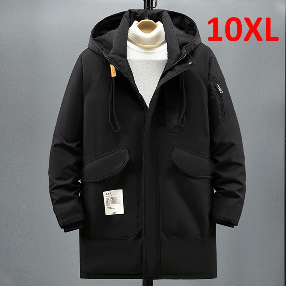 Plus Größe Parkas Männer Winter Dicke Jacke Mantel Mode Lässig Grün Parka Männlichen Schwarz 9XL von Joom DACH