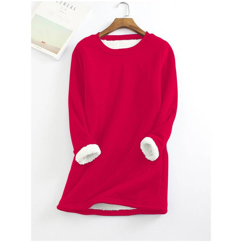 Plus Größe Verdickte Samt Warme Tops Frauen Winter Casual Bodenbildung Fleece T Shirt Einfarbig Oansatz Sweatershirts 2XL rot Plus Größe Verdickte Samt Warme Tops Frauen Winter Casual Bodenbildung Fleece T Shirt Einfarbig Oansatz Sweatershirts 2XL rot von Joom DACH