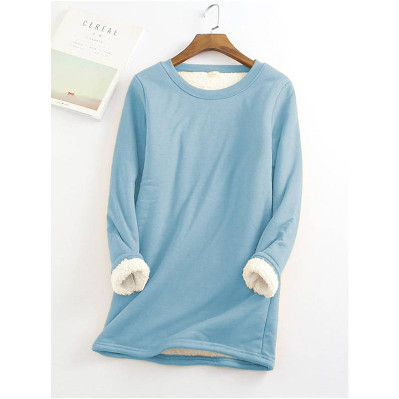 Plus Größe Verdickte Samt Warme Tops Frauen Winter Casual Bodenbildung Fleece T Shirt Einfarbig Oansatz Sweatershirts 4XL Plus Größe Verdickte Samt Warme Tops Frauen Winter Casual Bodenbildung Fleece T Shirt Einfarbig Oansatz Sweatershirts 4XL von Joom DACH