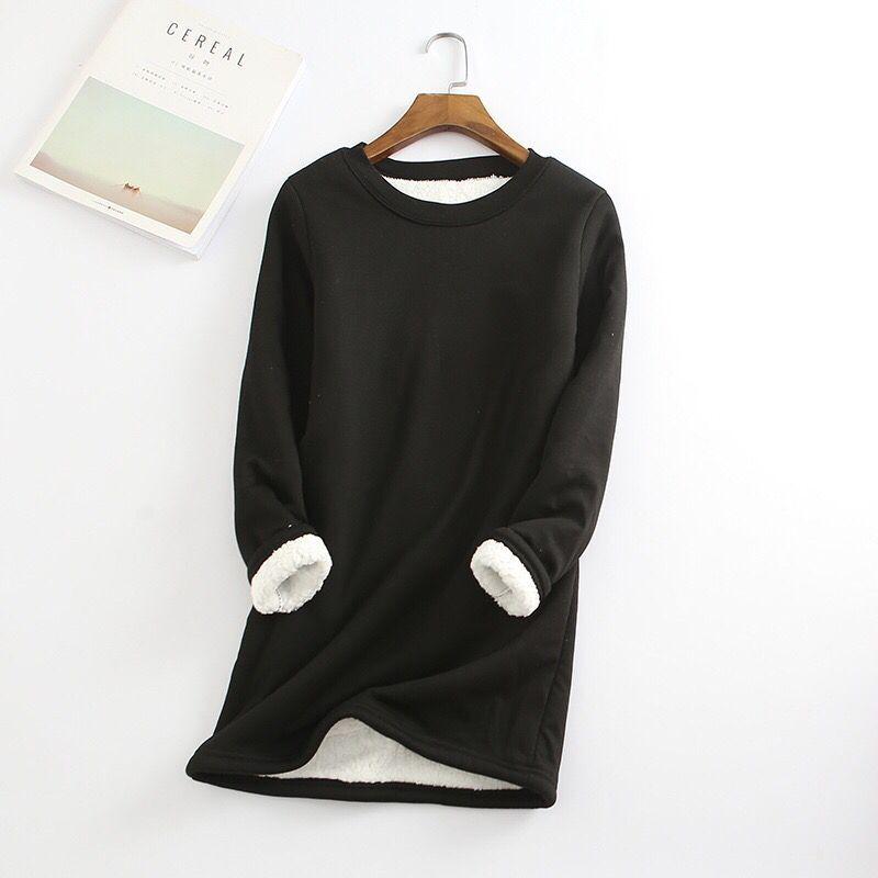 Plus Größe Verdickte Samt Warme Tops Frauen Winter Casual Bodenbildung Fleece T Shirt Einfarbig Oansatz Sweatershirts 4XL schwarz Plus Größe Verdickte Samt Warme Tops Frauen Winter Casual Bodenbildung Fleece T Shirt Einfarbig Oansatz Sweatershirts 4XL schwarz von Joom DACH
