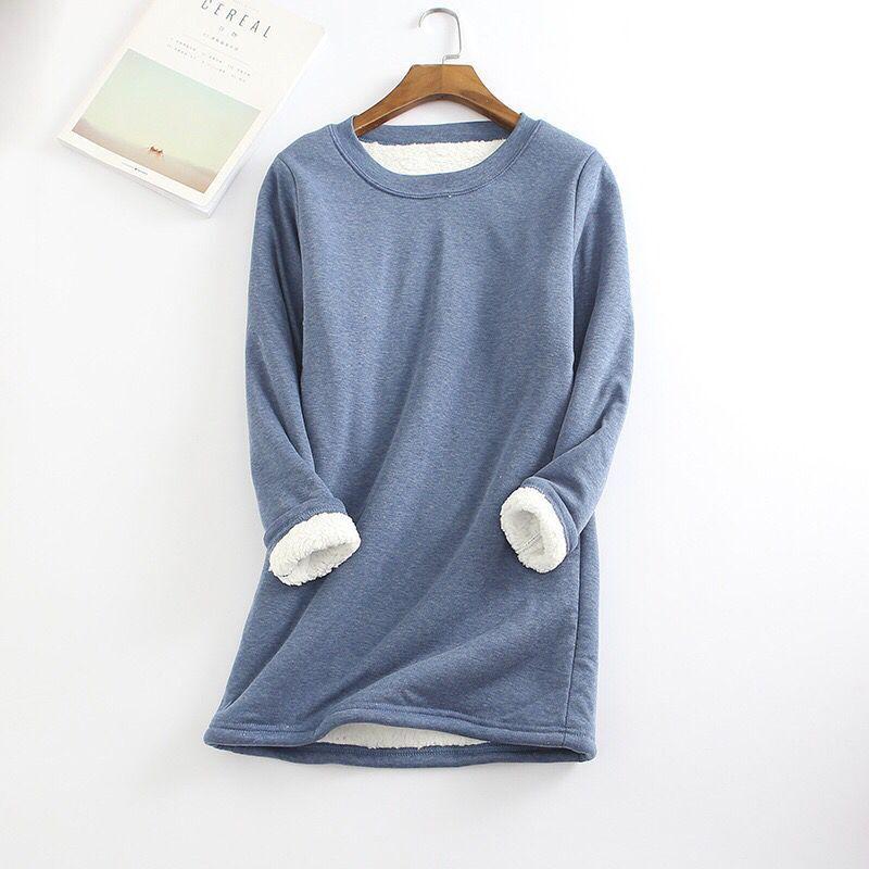 Plus Größe Verdickte Samt Warme Tops Frauen Winter Casual Bodenbildung Fleece T Shirt Einfarbig Oansatz Sweatershirts 4XL blau Plus Größe Verdickte Samt Warme Tops Frauen Winter Casual Bodenbildung Fleece T Shirt Einfarbig Oansatz Sweatershirts 4XL blau von Joom DACH