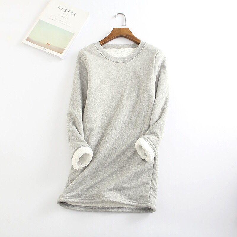 Plus Größe Verdickte Samt Warme Tops Frauen Winter Casual Bodenbildung Fleece T Shirt Einfarbig Oansatz Sweatershirts 5XL hellgrau Plus Größe Verdickte Samt Warme Tops Frauen Winter Casual Bodenbildung Fleece T Shirt Einfarbig Oansatz Sweatershirts 5XL hellgrau von Joom DACH