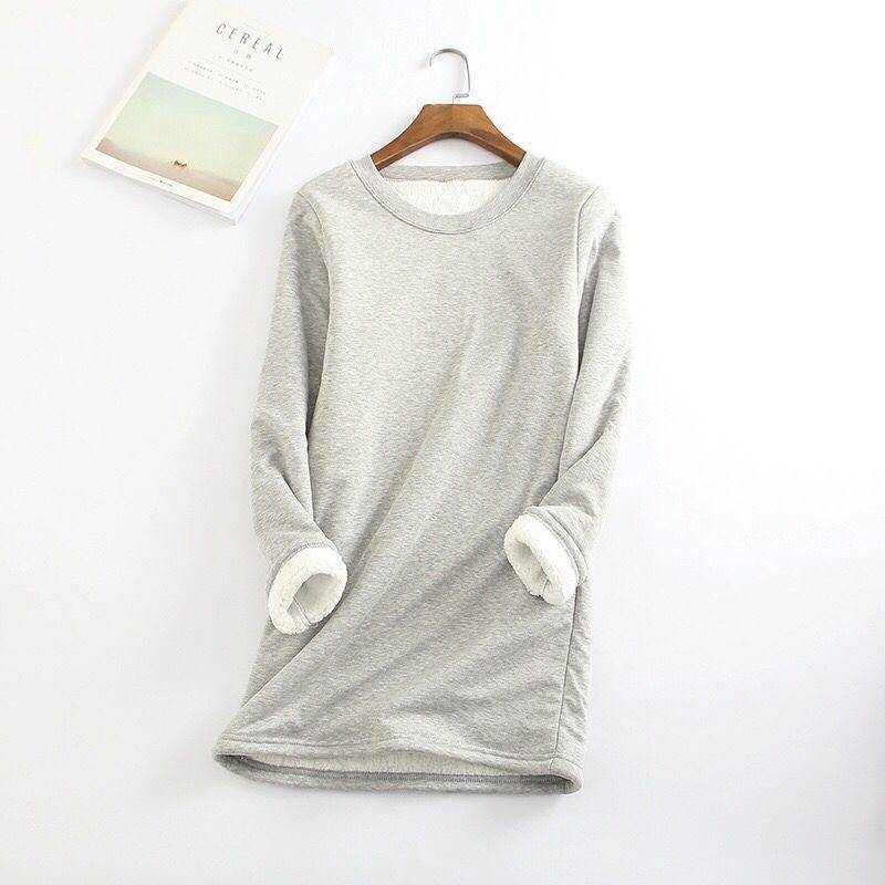 Plus Größe Verdickte Samt Warme Tops Frauen Winter Casual Bodenbildung Fleece T Shirt Einfarbig Oansatz Sweatershirts 5XL hellgrau Plus Größe Verdickte Samt Warme Tops Frauen Winter Casual Bodenbildung Fleece T Shirt Einfarbig Oansatz Sweatershirts 5XL hellgrau von Joom DACH