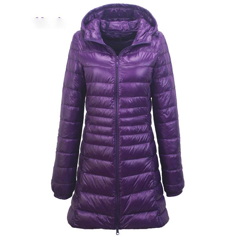 Plus Lange Daunenjacke Damen Winter Ultraleichte Daunenjacke Damen mit Kapuze Daunenmantel Damen Große Größen Mäntel L von Joom DACH