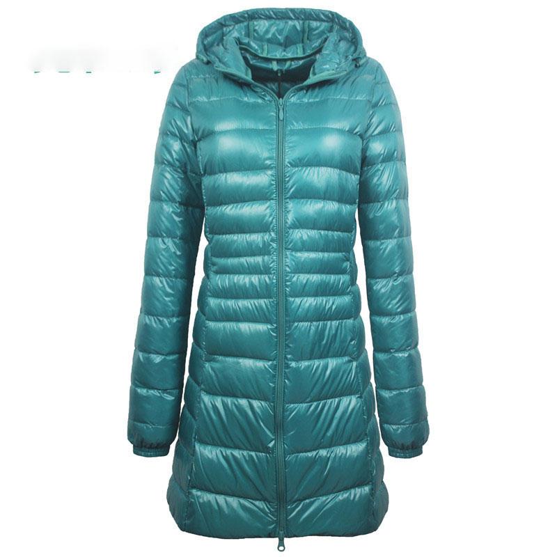 Plus Lange Daunenjacke Damen Winter Ultraleichte Daunenjacke Damen mit Kapuze Daunenmantel Damen Große Größen Mäntel XL von Joom DACH