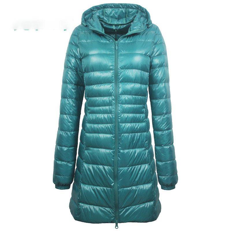 Plus Lange Daunenjacke Damen Winter Ultraleichte Daunenjacke Damen mit Kapuze Daunenmantel Damen Große Größen Mäntel XL von Joom DACH