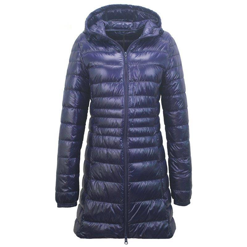 Plus Lange Daunenjacke Damen Winter Ultraleichte Daunenjacke Damen mit Kapuze Daunenmantel Damen Große Größen Mäntel XXXXXXXL von Joom DACH