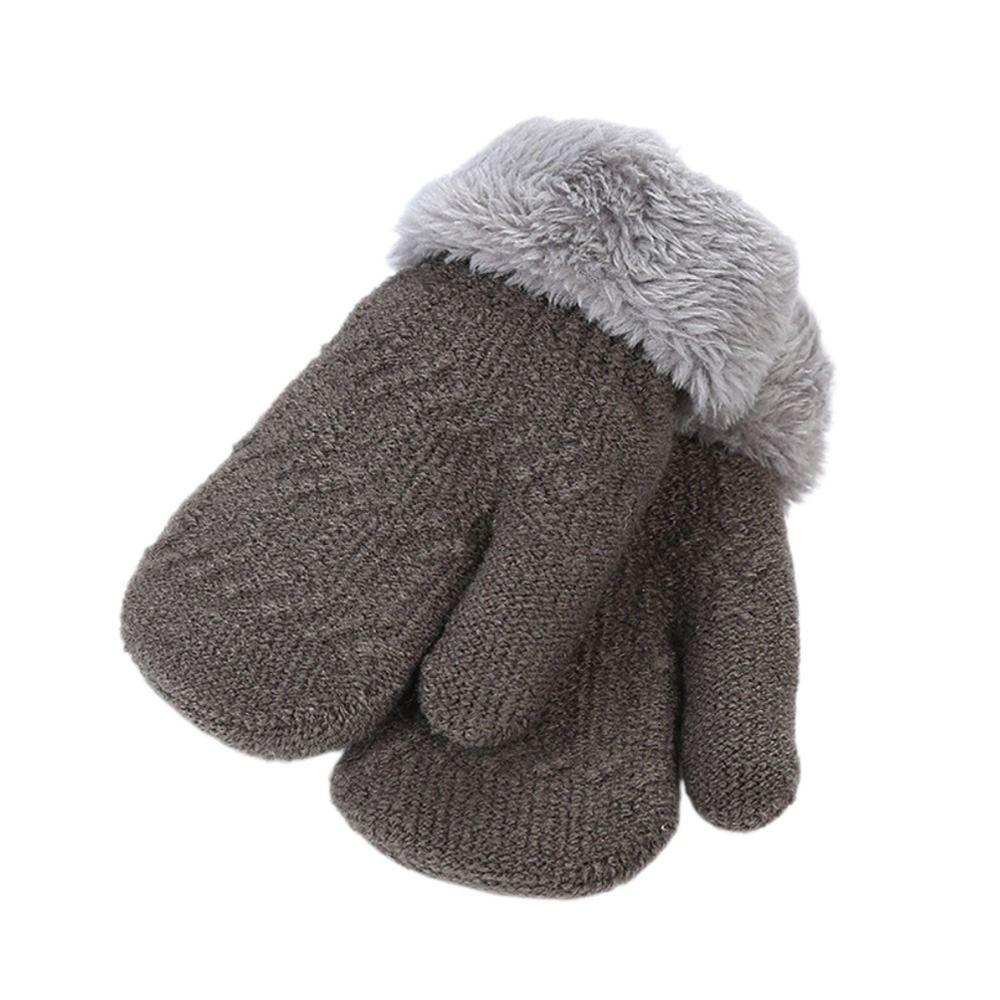Plus Samt Kinderhandschuhe Dicke Vollfingerhandschuhe Halten Finger Warm Babyhandschuhe Baby Kinder grau von Joom DACH