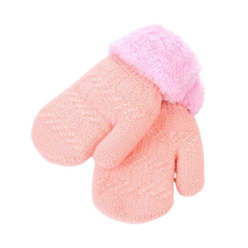 Plus Samt Kinderhandschuhe Dicke Vollfingerhandschuhe Halten Finger Warm Babyhandschuhe Baby Kinder rosa von Joom DACH