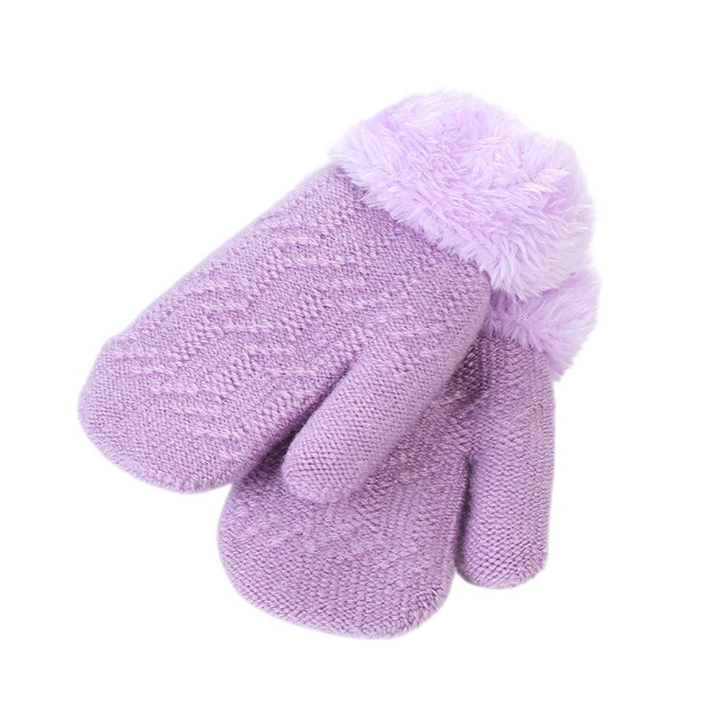 Plus Samt Kinderhandschuhe Dicke Vollfingerhandschuhe Halten Finger Warm Babyhandschuhe Baby Kinder violett von Joom DACH