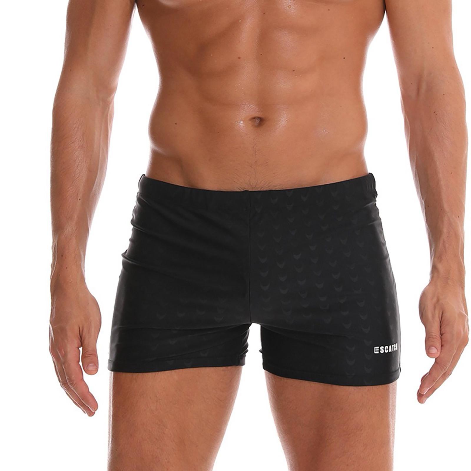 Plus Size Herren Atmungsaktive Badehose Hose Solide Badebekleidung Strandshorts Slim Wear XXXL schwarz von Joom DACH