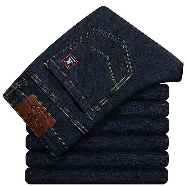 Plus Size Herren Loose Straight Jeans Klassische Business-Hose Jean-Hosen Männliche Marke Schwarz Blau 48 von Joom DACH