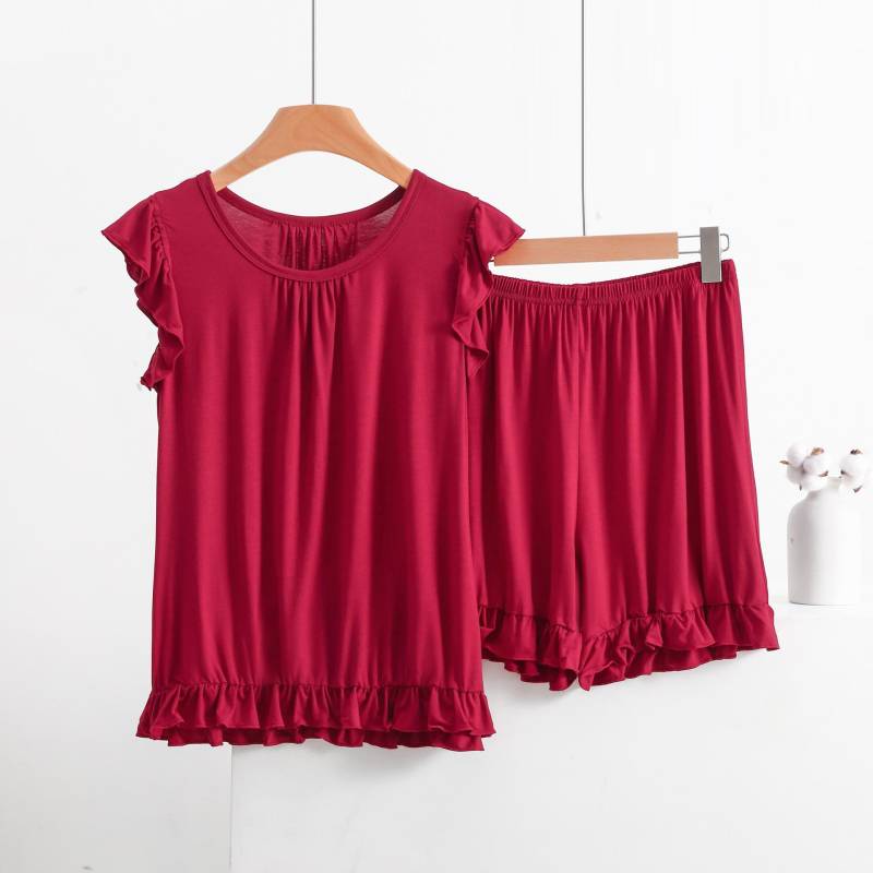 Plus Size Modal Pyjamas Damen Ärmellose Shorts Anzug Sommer Nachtwäsche Pyjamas Femme Nachtwäsche Pijamas Set 8XL rot Plus Size Modal Pyjamas Damen Ärmellose Shorts Anzug Sommer Nachtwäsche Pyjamas Femme Nachtwäsche Pijamas Set 8XL rot von Joom DACH