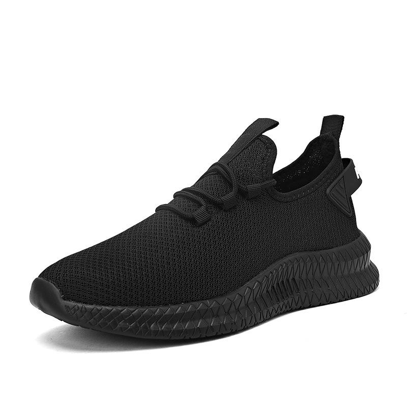 Plus Size Summer Flying Woven Breathable Herren Sneaker Stilvolle und leichte Laufschuhe für Herren 46 schwarz von Joom DACH