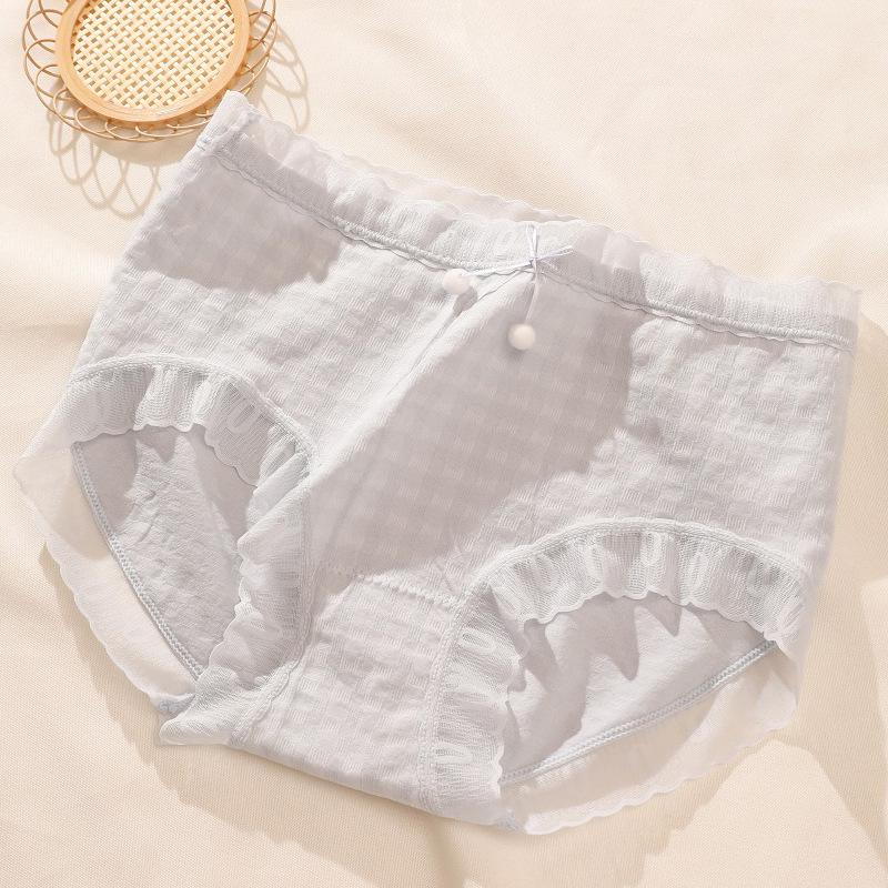 Plus Size japanische Unterwäsche Damen nahtlose Höschen mittlere Taille Slips weibliche Spitzenrand Unterhose L hellblaue von Joom DACH