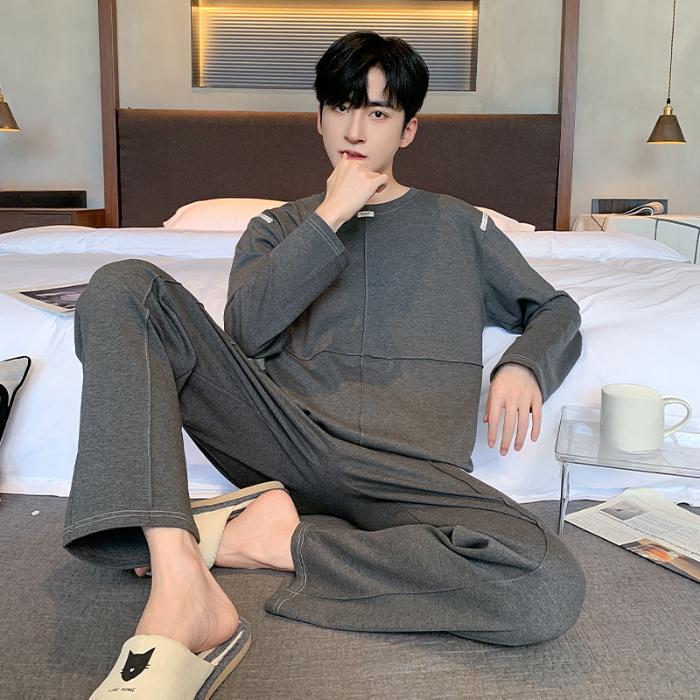 Plus größe 5XL 6XL streifen Freizeit herren Pyjamas Set frühling herbst baumwolle Jungen Nachtwäsche Langarm Nachtwäsche Pijama Hause Tragen kleidung 120kg tragen kann 5XL von Joom DACH