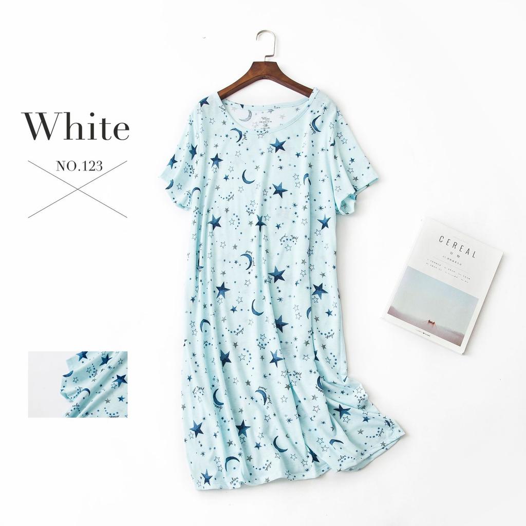 Plus größe Sommer Frauen Nachthemd kurzarm Nette cartoon nachtwäsche süße O Neck Nachthemden Pyjamas dame Baumwolle schlafkleid XL von Joom DACH