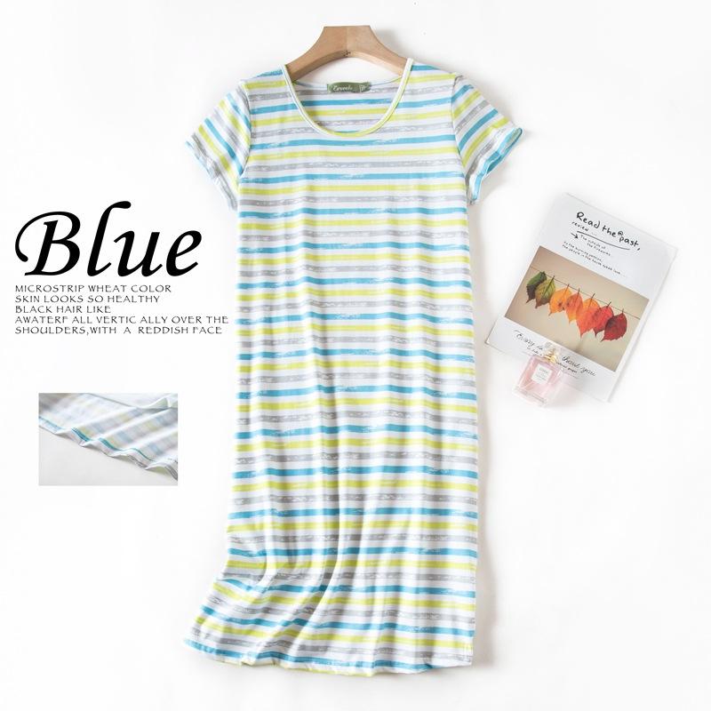 Plus größe Sommer Frauen Nachthemd kurzarm Nette cartoon nachtwäsche süße O Neck Nachthemden Pyjamas dame Baumwolle schlafkleid XL von Joom DACH