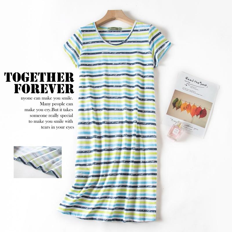 Plus größe Sommer Frauen Nachthemd kurzarm Nette cartoon nachtwäsche süße O Neck Nachthemden Pyjamas dame Baumwolle schlafkleid XL von Joom DACH