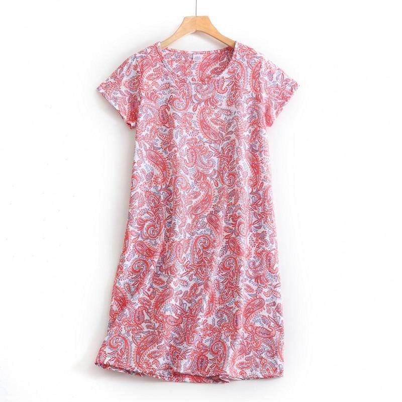 Plus größe Sommer Frauen Nachthemd kurzarm Nette cartoon nachtwäsche süße O Neck Nachthemden Pyjamas dame Baumwolle schlafkleid XL von Joom DACH