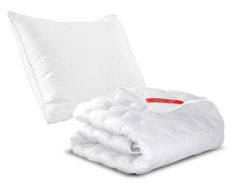 Kissen glatt + Bettdecke Set Ganzjahresdecke weiß Mikrofaser gesteppt 140x200 weiß von Joom DACH