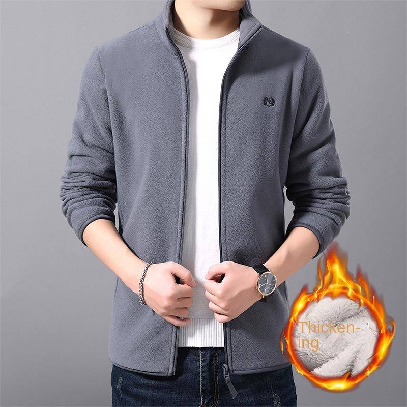 Polar Fleecejacke für Herren, Herbst und Winter, Stehkragenjacke für junge Herren, Fleecejacke, Strickjacke mit Reißverschluss XXXXXL von Joom DACH