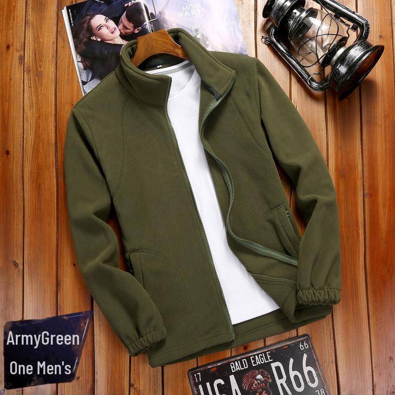 Polarfleece-Jacke für den Außenbereich für Damen und Herren – warmer, dicker Cardigan-Pullover aus Korallenfleece Men's; XL von Joom DACH